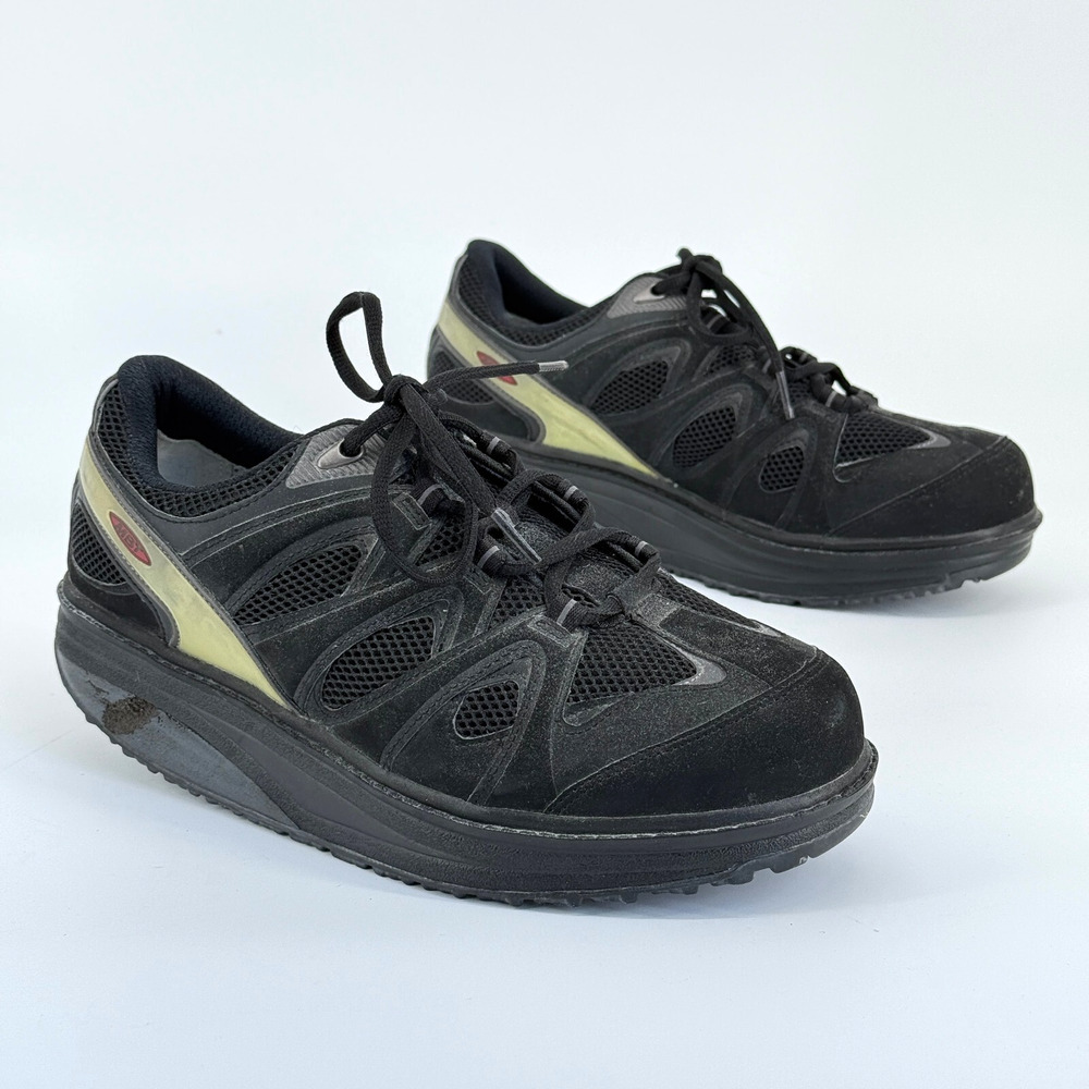 MBT Sport 2 Rocker Shoes Men 8.5 Women 10 Black Toning Walking Comfort‎ Sneakers